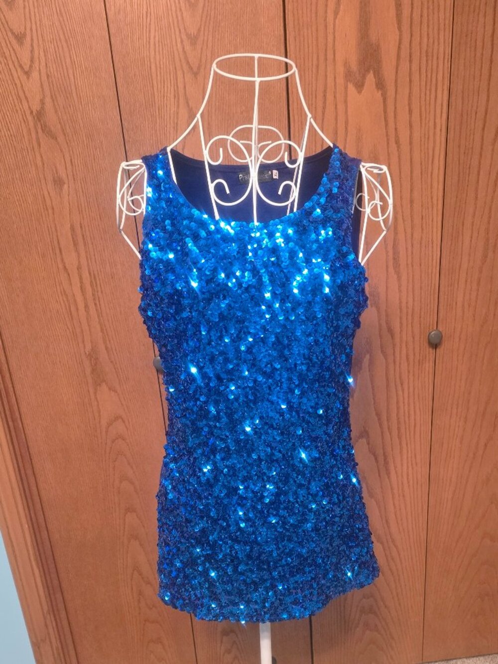 PrettyGuide Women's Shimmer Glam Sequin Tank Top — Size XL